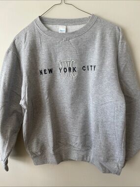 Matix Gray 'New York City' Embroidered Crewneck Sweatshirt
